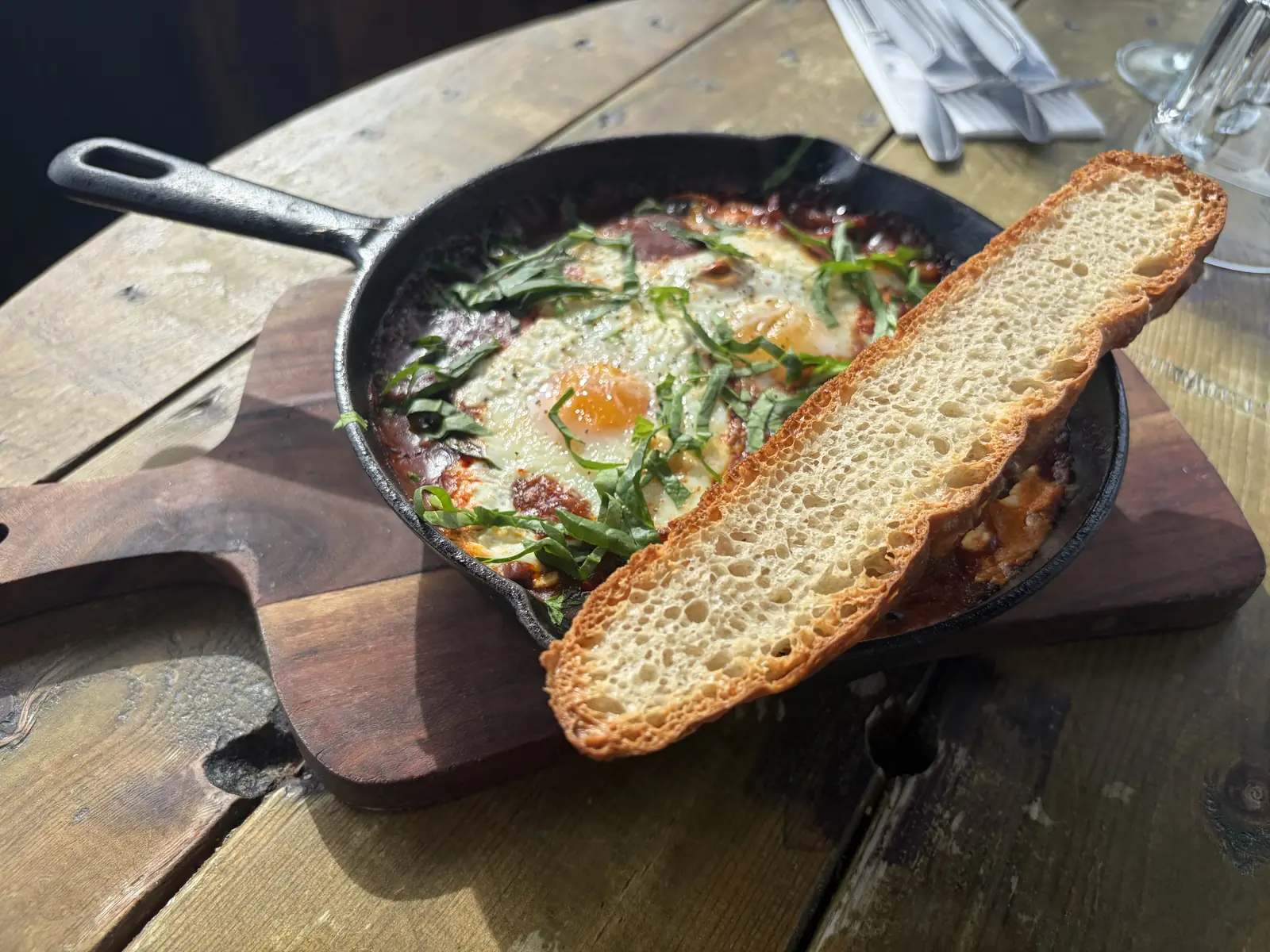 Goat’s Cheese Baked Eggs at The Ship Inn, Sandgate