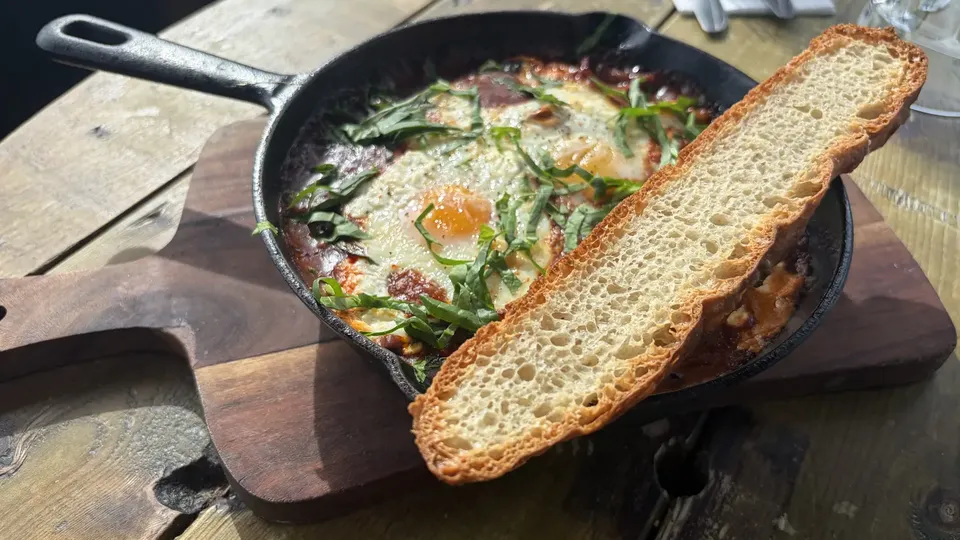 Goat’s Cheese Baked Eggs at The Ship Inn, Sandgate