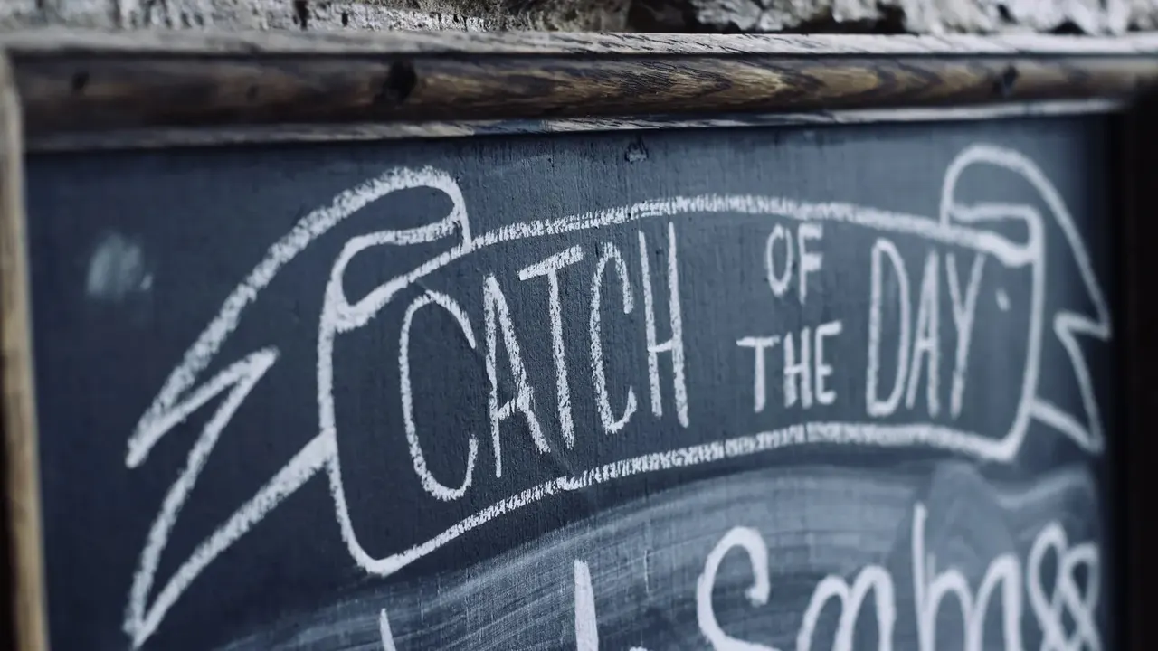 The Catch of the Day chalkboard at Harbour Inn on Harbour Street