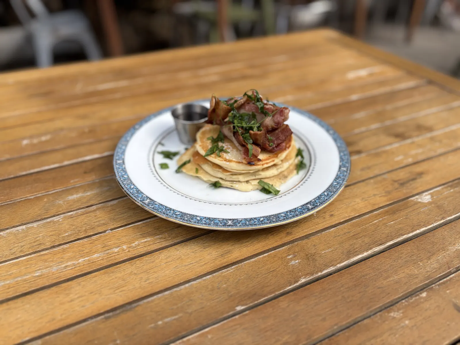 Stack of pancakes from the brunch menu